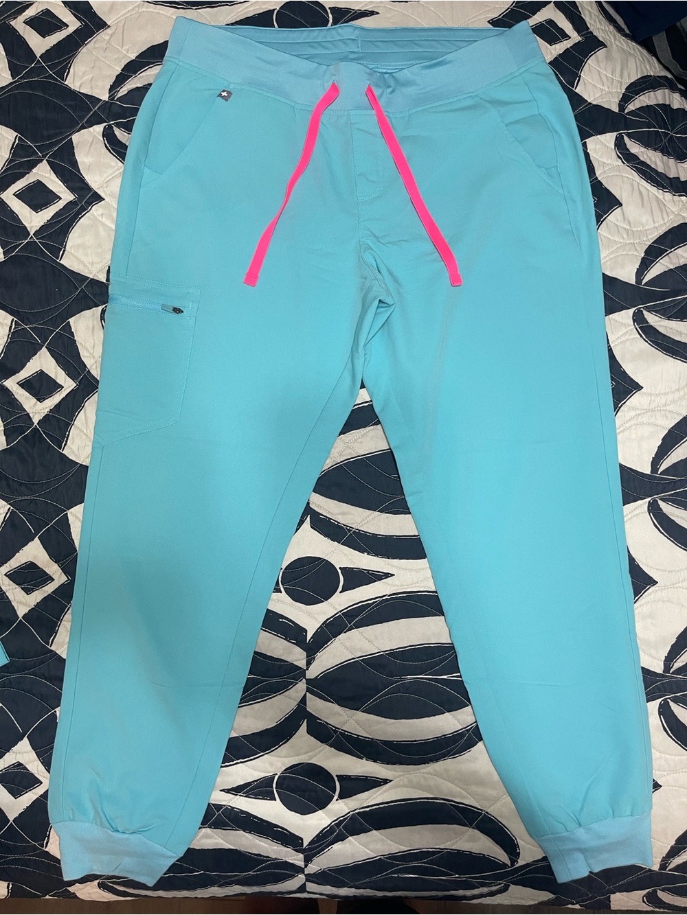 FIGS Zamora Jogger Scrub Pants Neon Blue Women’s Large Regular